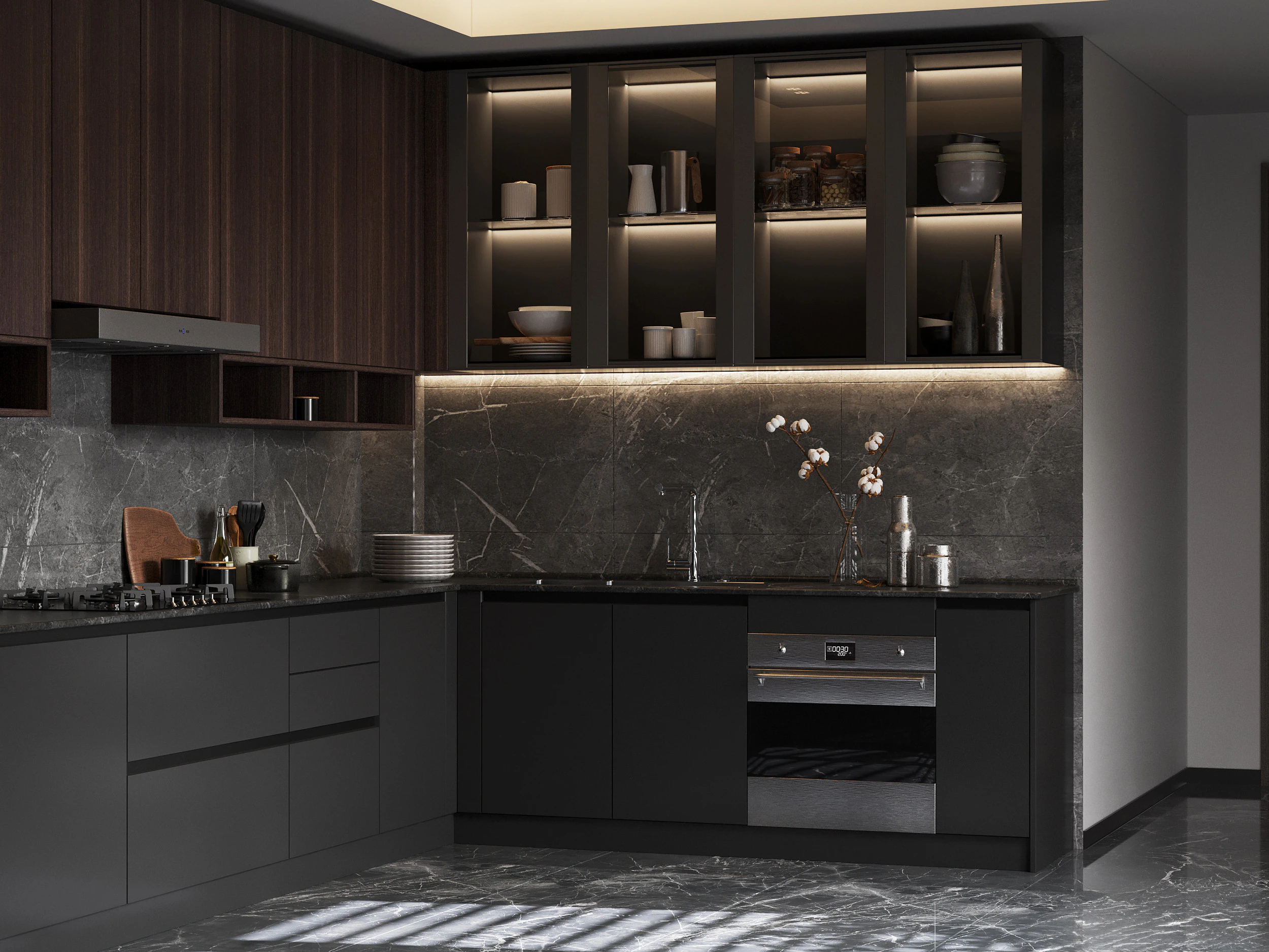 Modern Kitchen33 3D Model .c4d .max .obj .3ds .fbx .stl .blend 