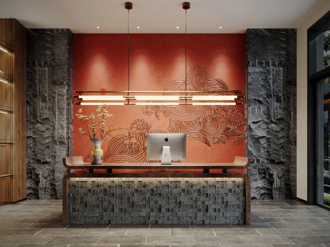 Vestíbulo de recepción Escena interior Modelo 3D