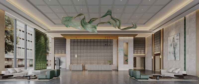 Reception lobby Interior scene4 3D मॉडल .c4d .max .obj .3ds .fbx .stl .blend