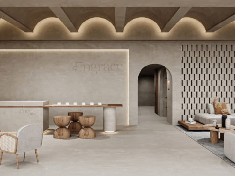 Reception lobby Interior scene6 Model 3D
