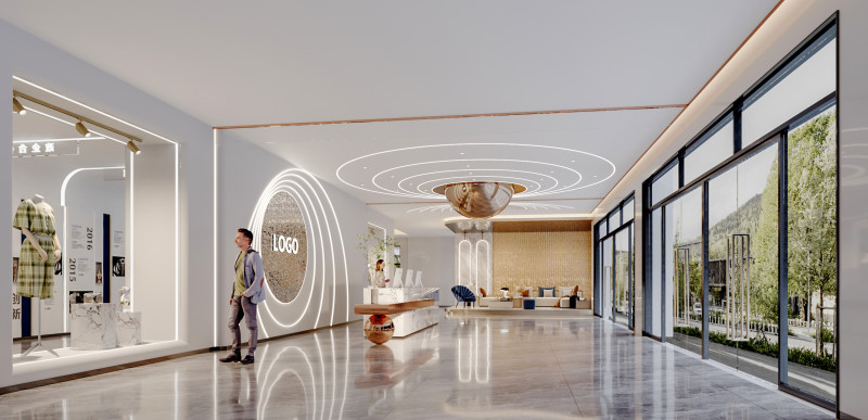 Reception lobby Interior scene7 Modelo 3D .c4d .max .obj .3ds .fbx .stl .blend 