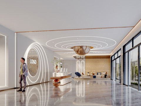 Reception lobby Interior scene7 Model 3D