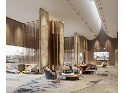 Atrio della reception Scena interna8 Modello 3D