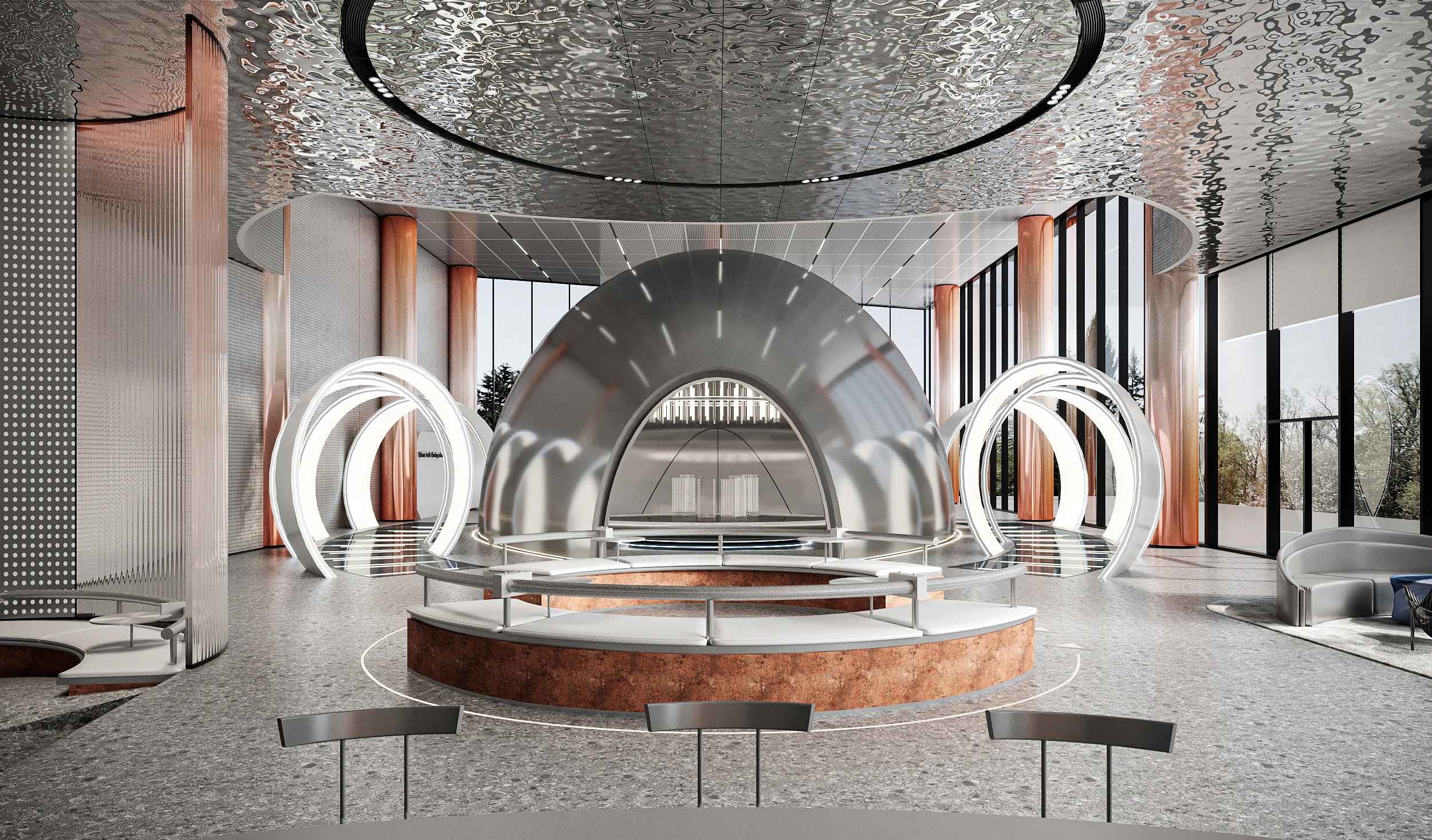 Reception lobby Interior scene9 3D Model .c4d .max .obj .3ds .fbx .stl .blend 