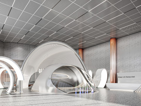 Reception lobby Interior scene9 3D Model