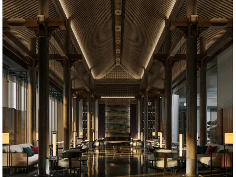 Reception lobby Interior scene12 3D Model