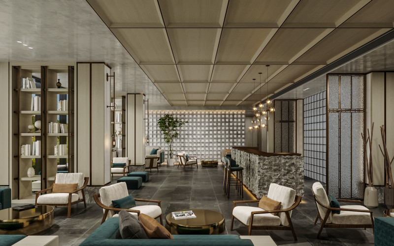 Reception lobby Interior scene13 3D 模型 .c4d .max .obj .3ds .fbx .stl .blend 