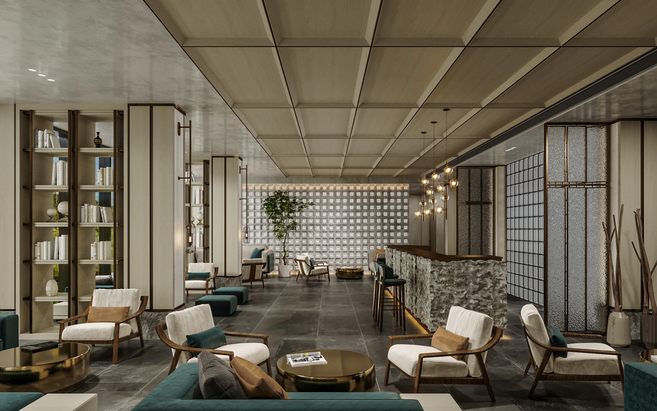 Reception lobby Interior scene13 3D Model .c4d .max .obj .3ds .fbx .stl .blend 