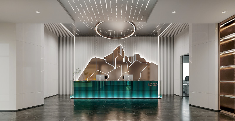 Reception lobby Interior scene14 3D 模型 .c4d .max .obj .3ds .fbx .stl .blend 