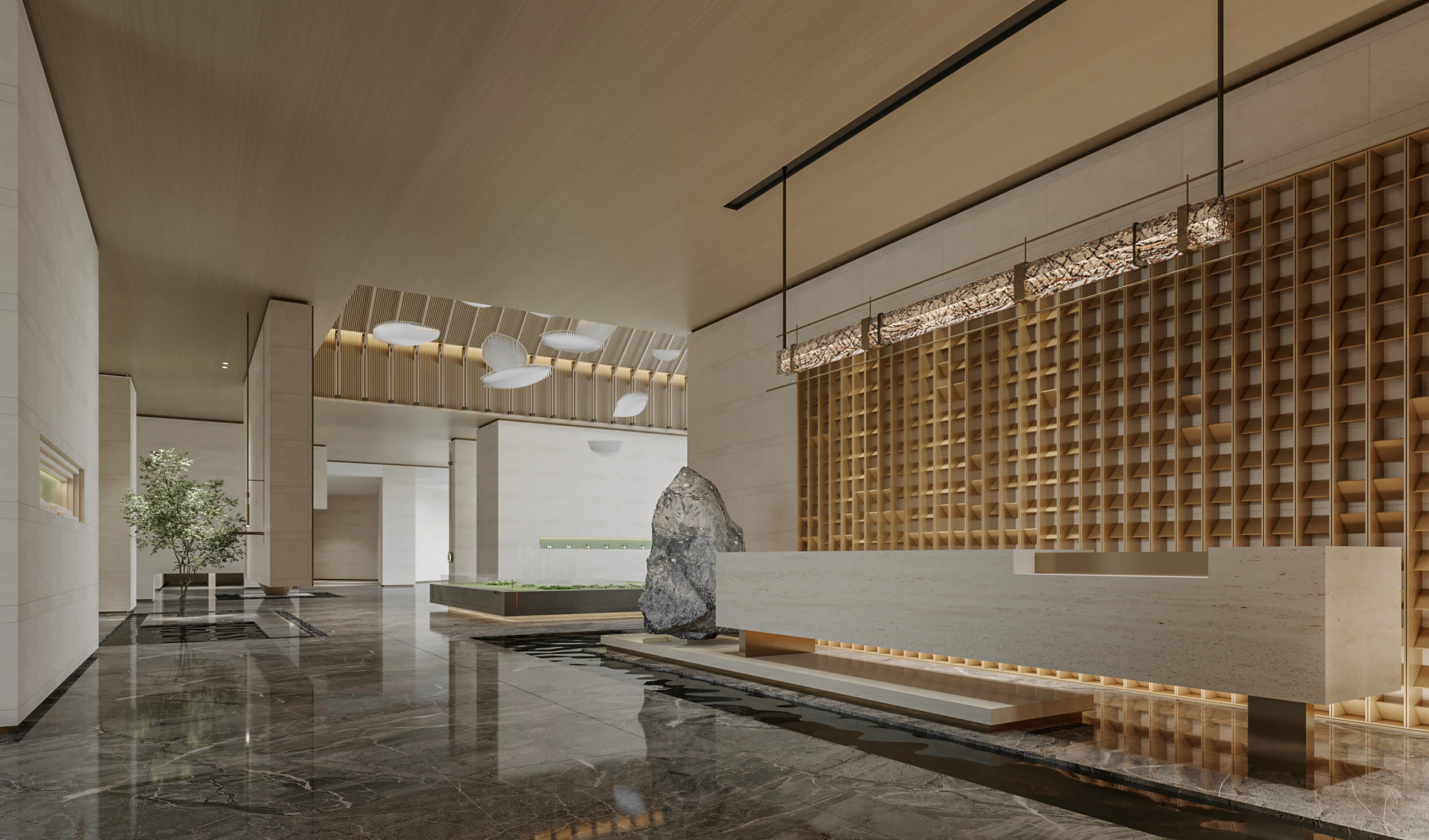 Reception lobby Interior scene15 3D Model .c4d .max .obj .3ds .fbx .stl .blend 