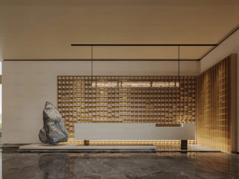 Reception lobby Interior scene15 3D Model