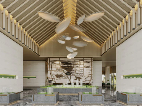 Reception lobby Interior scene15 3D Model