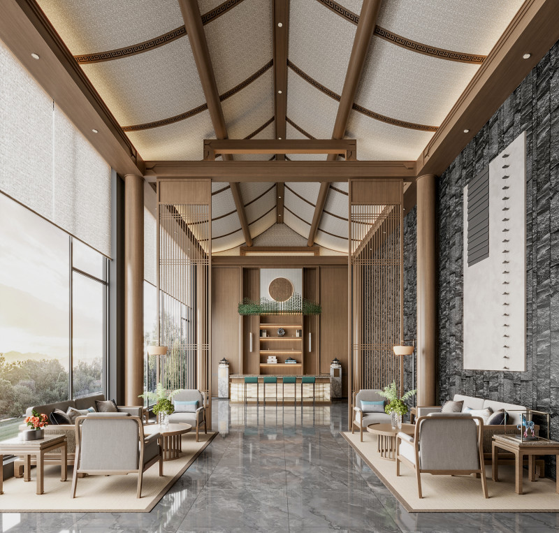 Reception lobby Interior scene17 Modelo 3D .c4d .max .obj .3ds .fbx .stl .blend 
