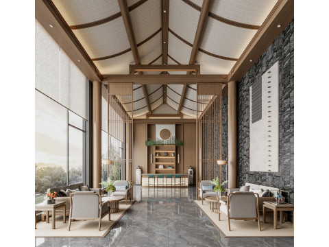 Reception lobby Interior scene17 3D Model