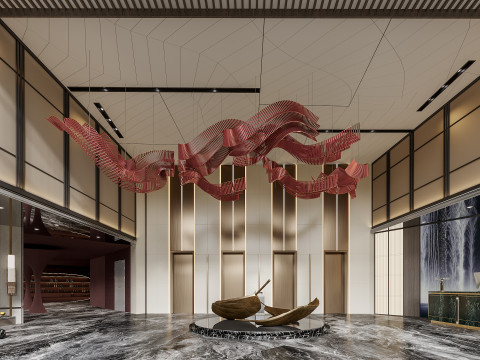 Reception lobby Interior scene18 3Dモデル