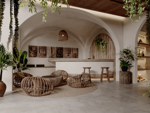 Reception lobby Interior scene20 3D Model