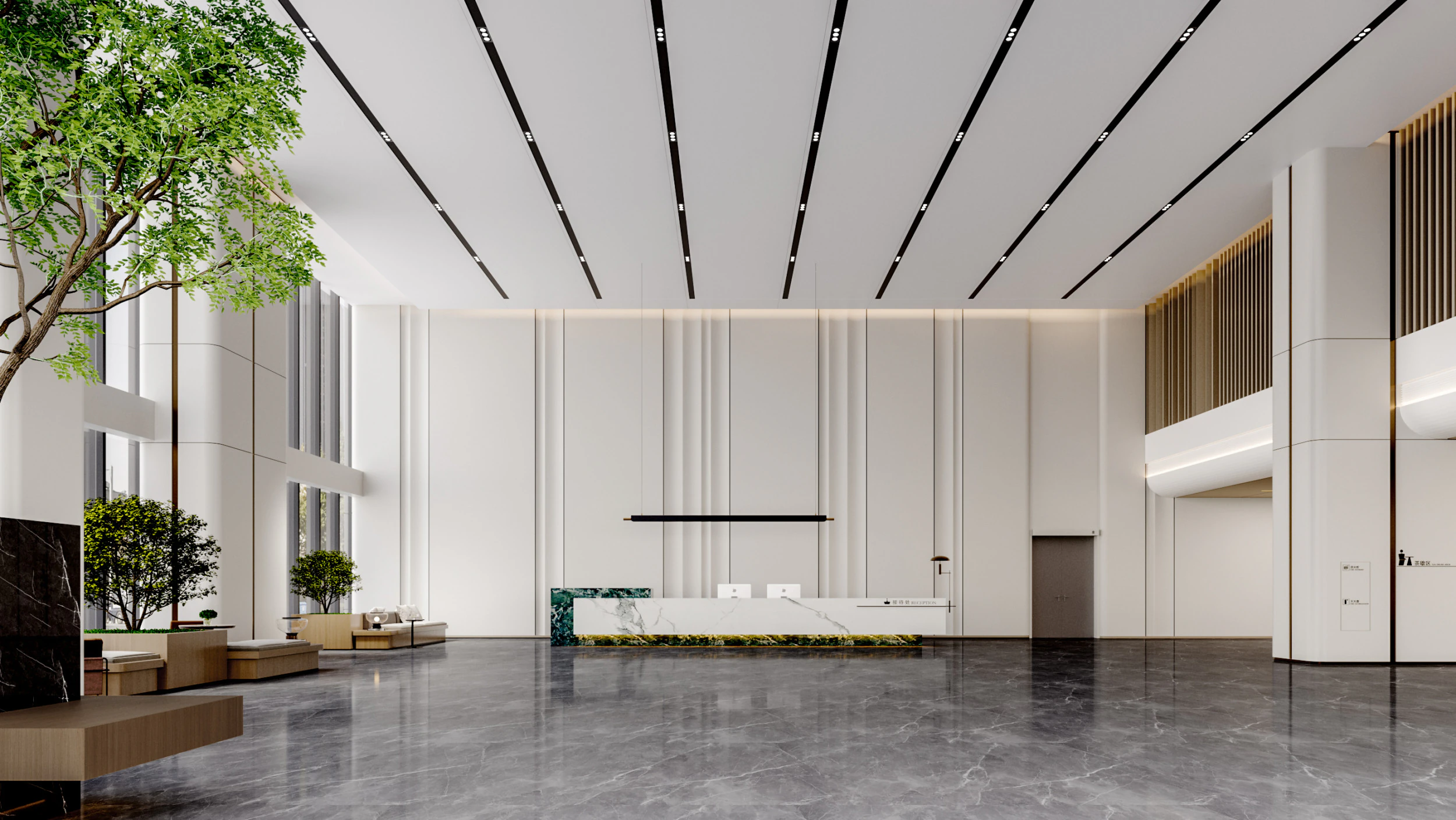 Reception lobby Interior scene21 3D Model .c4d .max .obj .3ds .fbx .stl .blend 