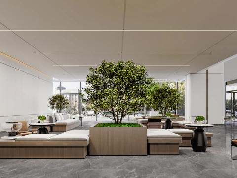 Reception lobby Interior scene21 3D Model