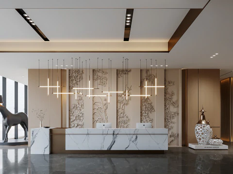 Reception lobby Interior scene26 3D Model