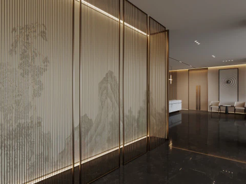 Reception lobby Interior scene26 3D Model