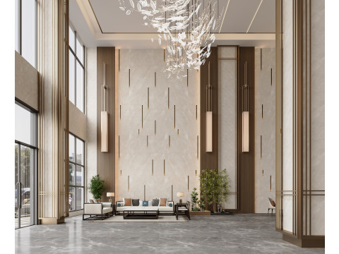 Reception lobby Interior scene29 Model 3D