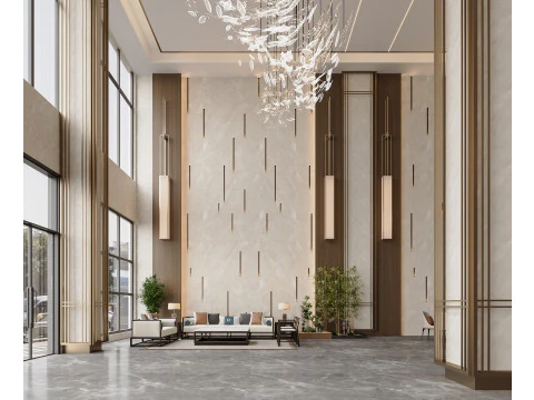 रिसेप्शन लॉबी आंतरिक दृश्य29 3D मॉडल