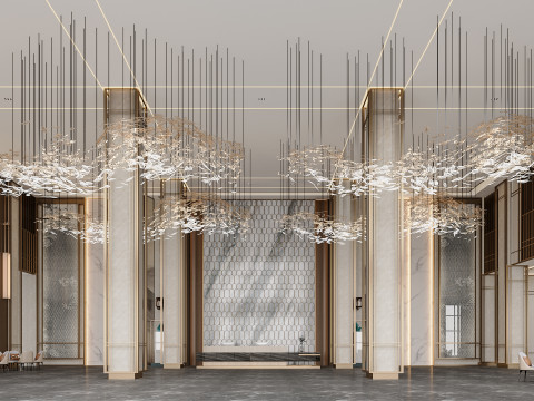 Reception lobby Interior scene29 3D 모델