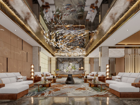 Reception lobby Interior scene30 3D Model