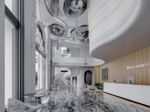 Reception lobby Interior scene31 3D Model