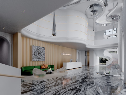 Reception lobby Interior scene31 3D Model