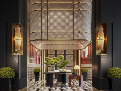 Reception lobby Interior scene32 3D 모델