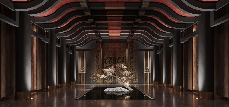 Reception lobby Interior scene33 3D Model .c4d .max .obj .3ds .fbx .stl .blend 