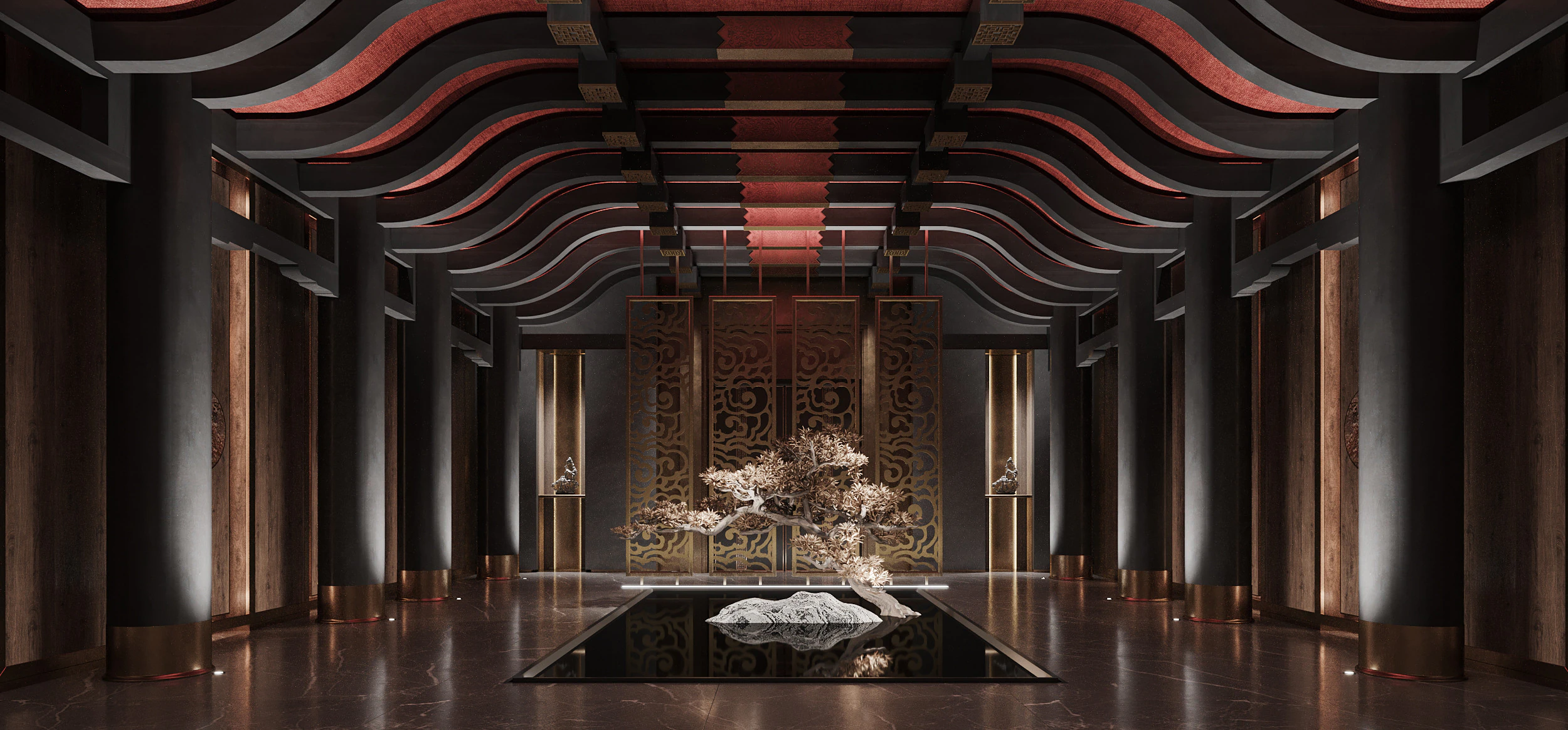 Reception lobby Interior scene33 3D Model .c4d .max .obj .3ds .fbx .stl .blend