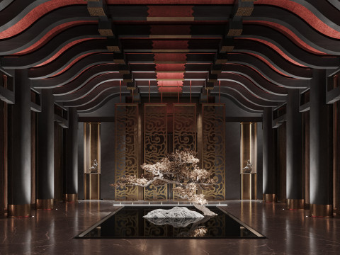Reception lobby Interior scene33 Model 3D