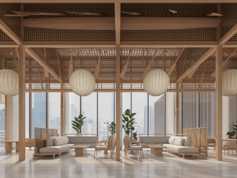 Reception lobby Interior scene34 3D Model