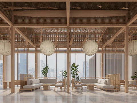Reception lobby Interior scene34 3D Model