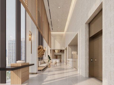 Reception lobby Interior scene34 3D Model
