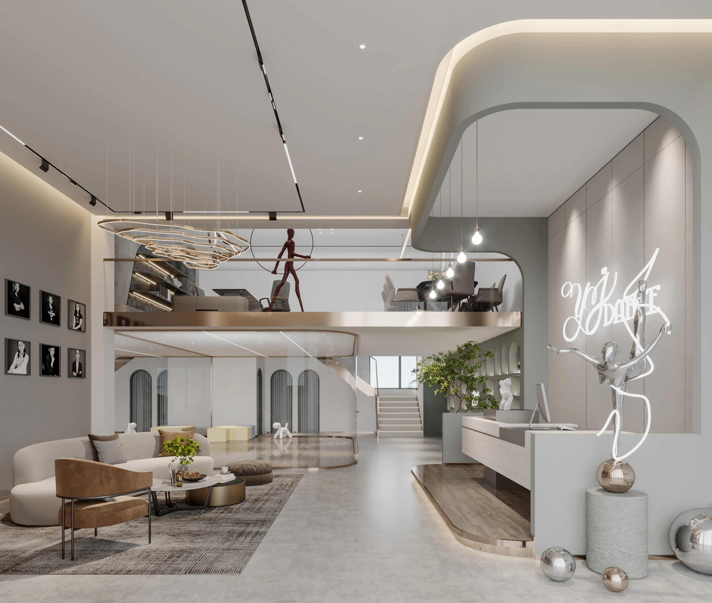Reception lobby Interior scene35 3D Model .c4d .max .obj .3ds .fbx .stl .blend 