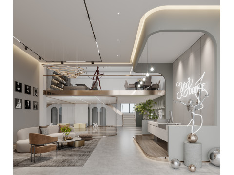 Reception lobby Interior scene35 3D Model