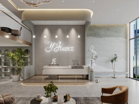 Reception lobby Interior scene35 3D Model