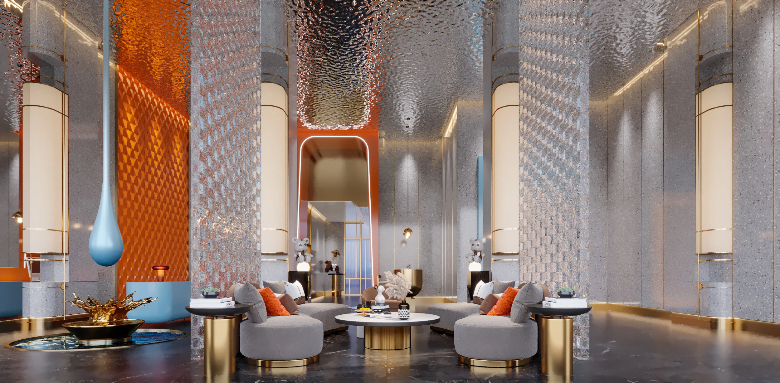 Reception lobby Interior scene36 3D Model .c4d .max .obj .3ds .fbx .stl .blend 