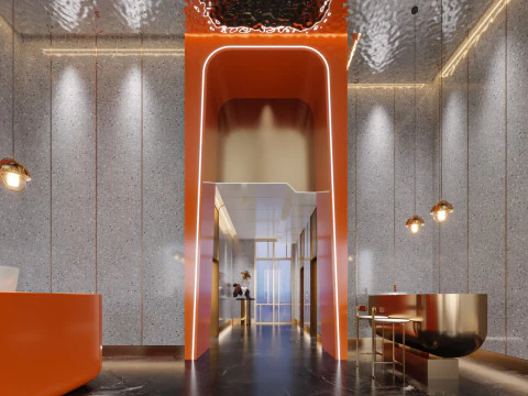 Reception lobby Interior scene36 3D Model