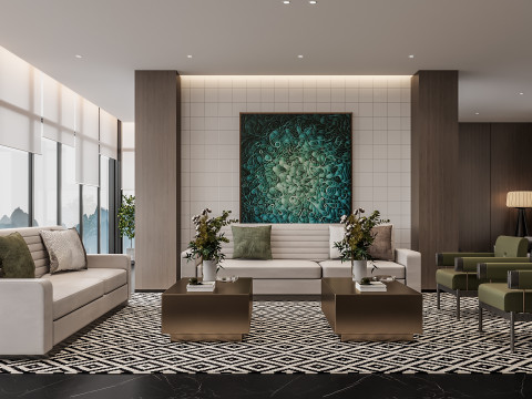 Reception lobby Interior scene38 Model 3D