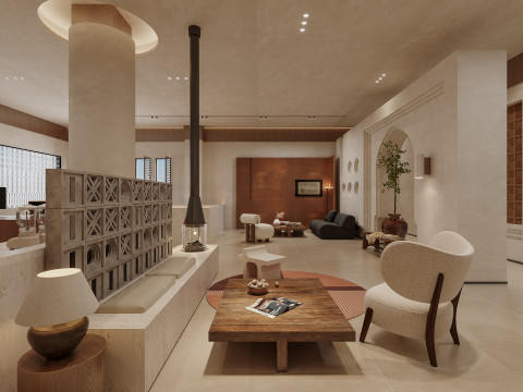 Reception lobby Interior scene40 Model 3D