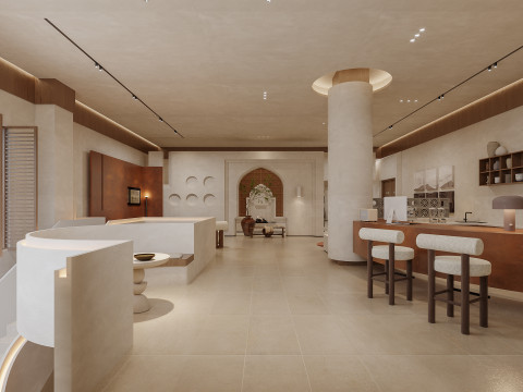 Reception lobby Interior scene40 3D मॉडल