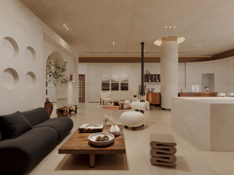 Reception lobby Interior scene40 3D मॉडल