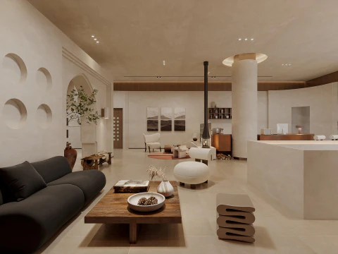 Reception lobby Interior scene40 3D Model
