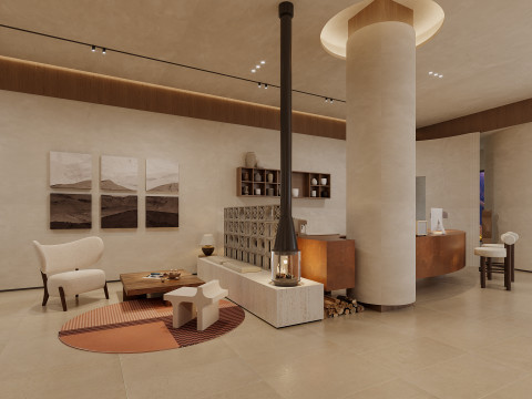 Reception lobby Interior scene40 3D मॉडल