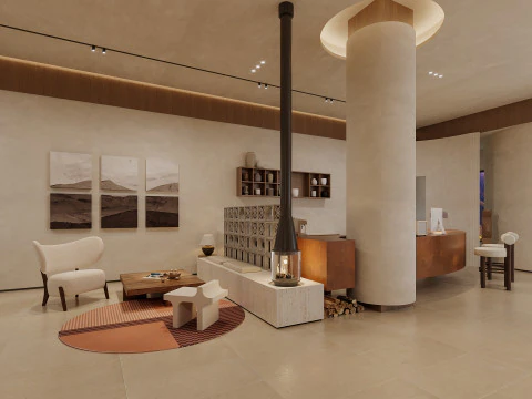Reception lobby Interior scene40 3D Model