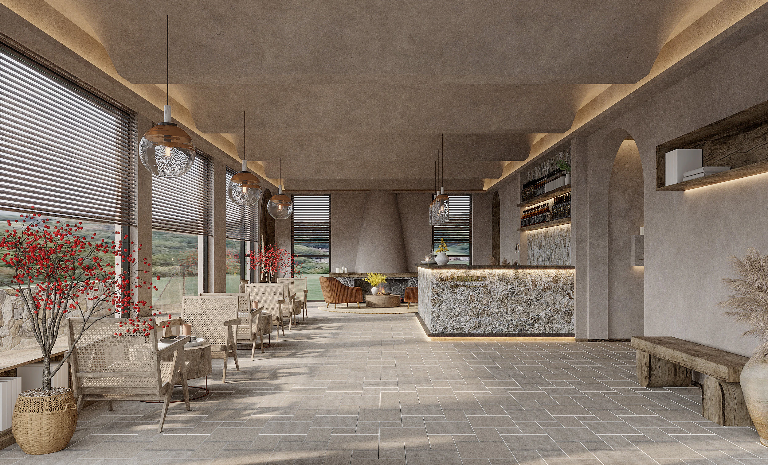 Reception lobby Interior scene41 3D Model .c4d .max .obj .3ds .fbx .stl .blend 